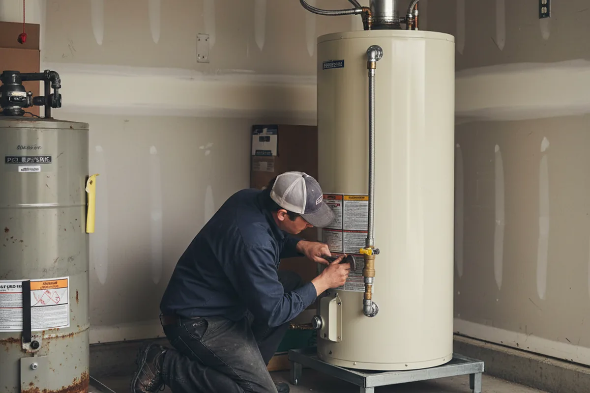 Water heater and shutoff valve replacement in Brookeland