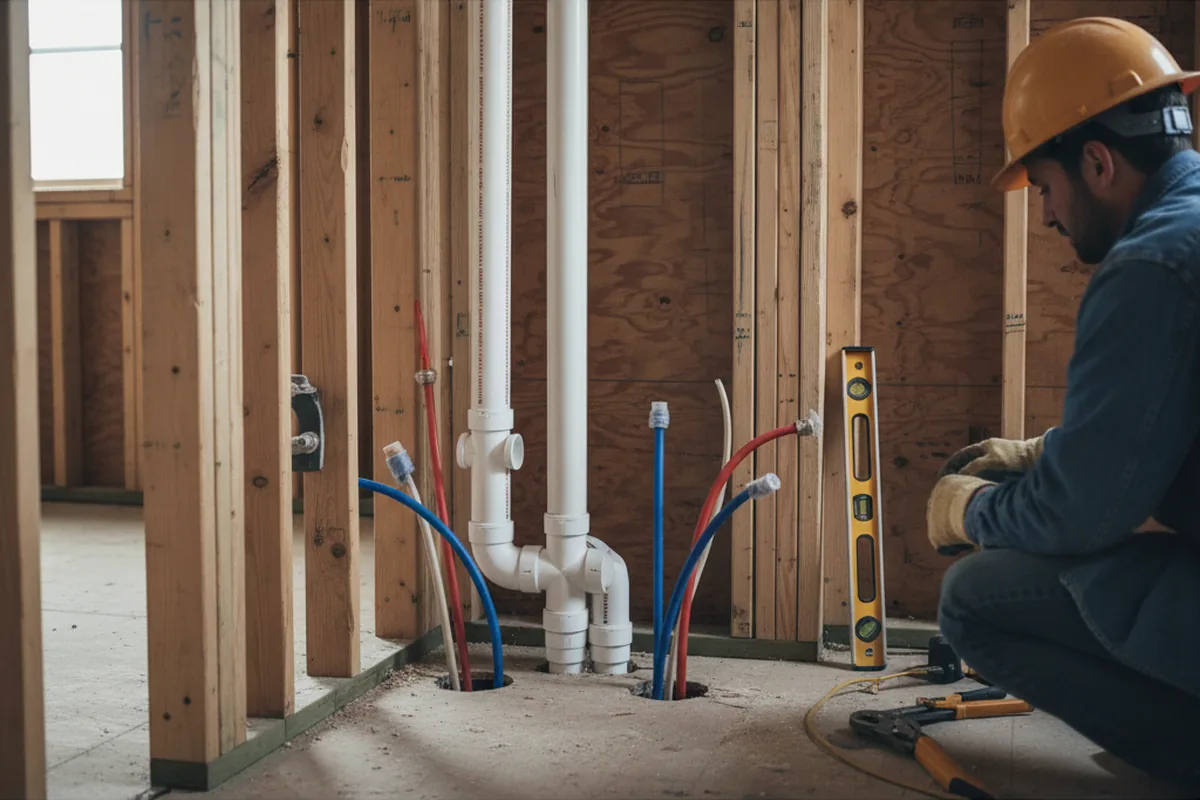 Drain and supply rough-in during Garbage Disposal Repair in Brookeland